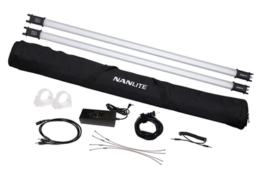 Nanlite dual kit PavoTube 30C 4' RGBW LED Tube with Internal Battery 2 Light Kit